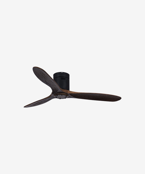 60-inch Reversible Low Height Ceiling Fan with Remote Control, 6 Speed, Flush Mount - Brown