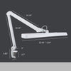 22” Wide Shade XL 2,500 Lumens LED Desk Lamp with Clamp, Dimmable Computer Light, Adjustable Desk Light for Home, Office, Crafts, Nails & Hobbies - White