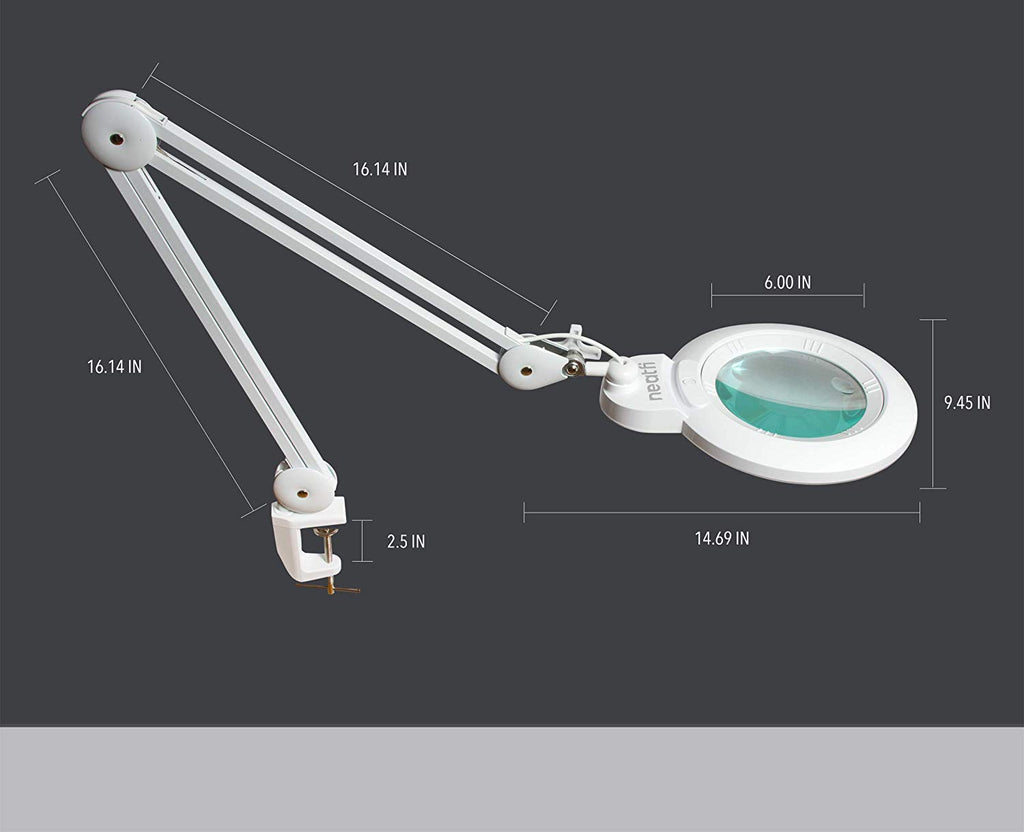 6" Wide Lens XL Bifocals 1,200 Lumens Super LED Magnifying Lamp - White