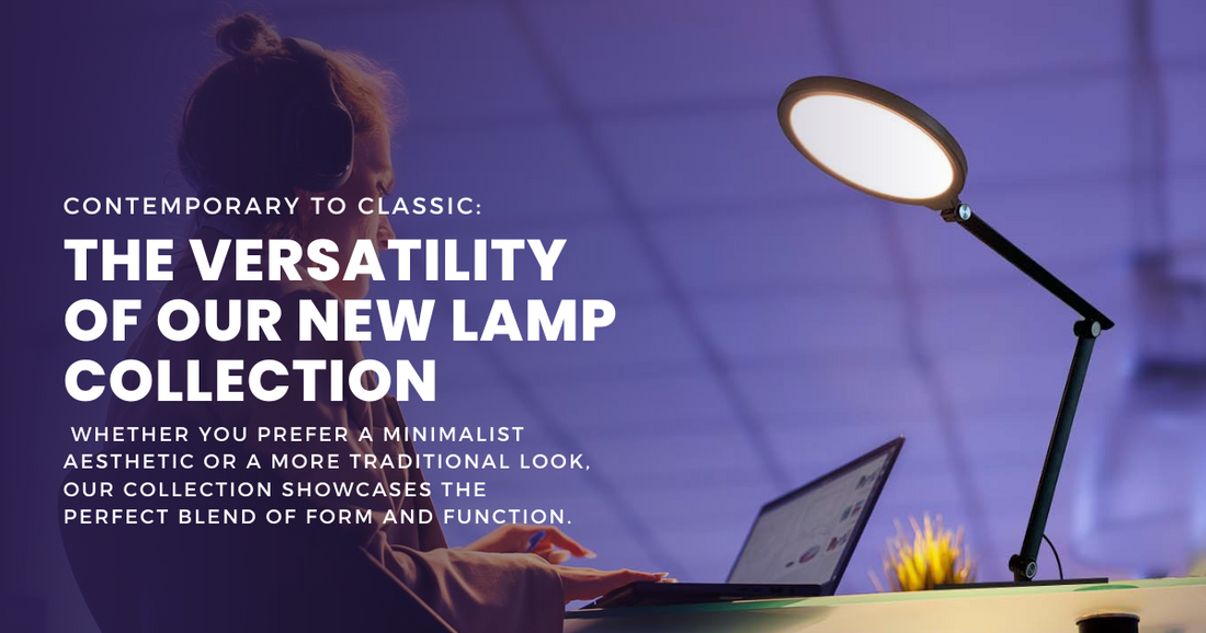 wiman working with laptop and led lamp