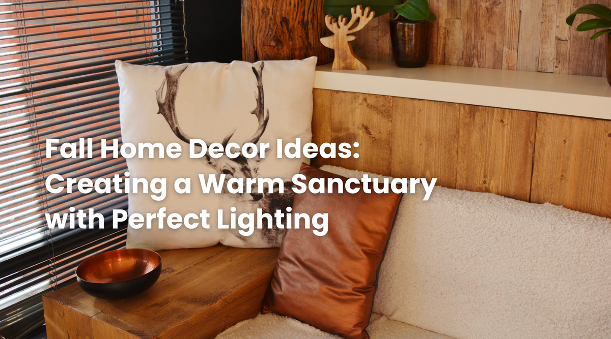 Cozy fall-inspired living room corner with warm wood accents, decorative pillows, and soft lighting, showcasing home decor ideas for a warm and inviting sanctuary.