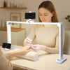 3500 Lumens LED Desk Lamp for Nail Techs – Dimmable, 3CCT Color Modes, Knob Control, USB Charging Port (White)