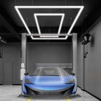 2 Rectangles 35,200 Lumens LED Ceiling Light with Hanging Kit for Shops & Gyms, Cool White