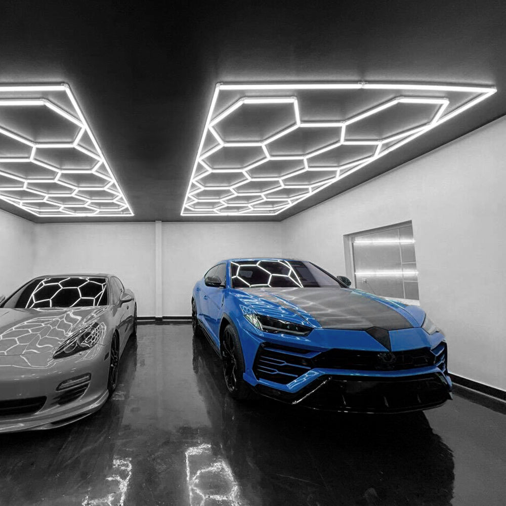 60,720 Lumens Ultra-Bright 15 Hex Grids LED Ceiling Light for Auto Shops, Salons & Gyms, Cool White