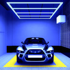 4 Panels LED Ceiling Light – 31,680 Lumens Ultra-Bright for Auto Shops, Warehouse & Gyms, Blue