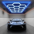 69,600 Lumens Ultra-Bright 15 Hex Grids LED Ceiling Light for Auto Shops, Salons & Gyms, Blue