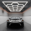15 Hexagon Grids LED Car Garage Light Correlated Color Temperature 3000-6900K with 3 Power Cables - CCT