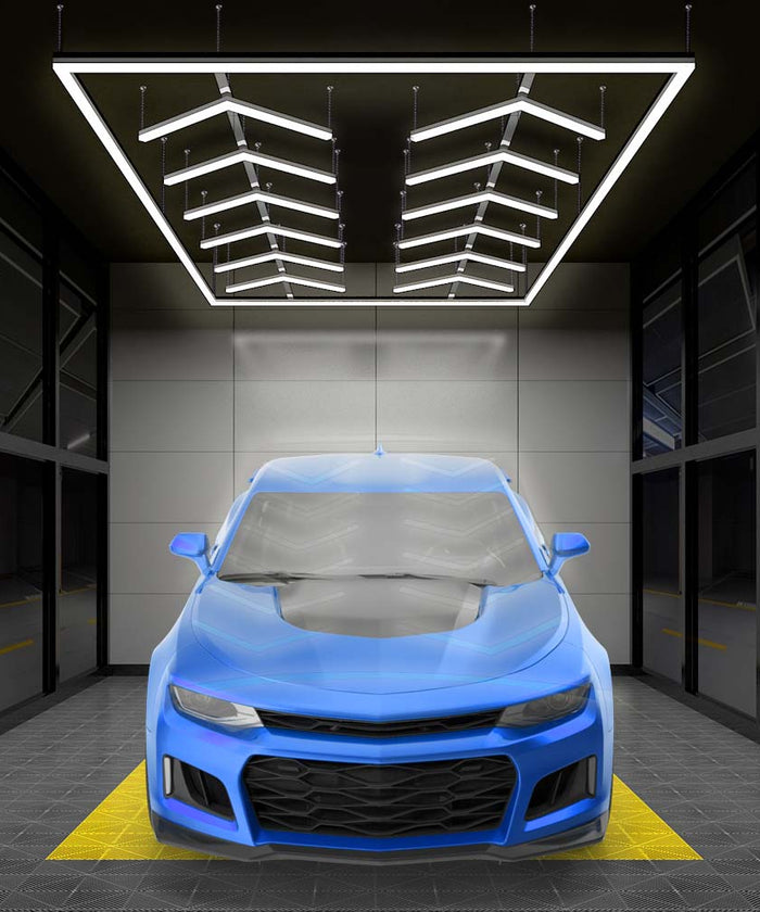 12 Arrow Shaped LED Lighting with Hanging Kit, Car Garage Light - Cool White