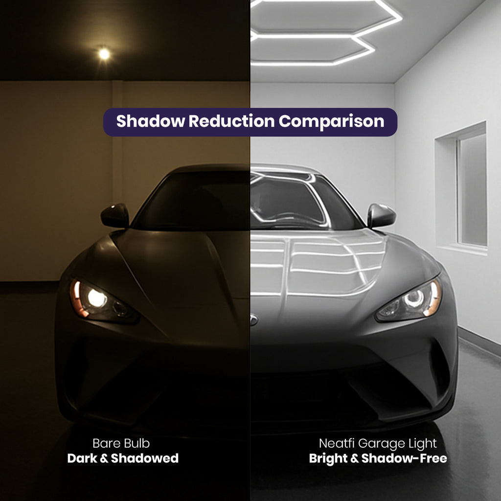 12 Arrow Shaped LED Lighting with Hanging Kit, Car Garage Light - Cool White