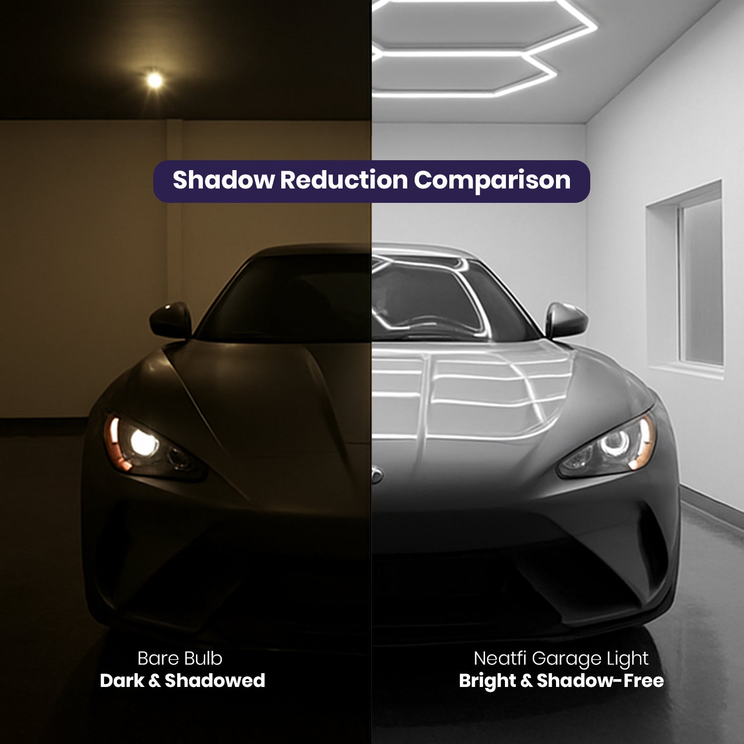 5 Hexagon Grids LED Lighting with 3 Light Modes