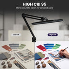 Pro Series XL LED Modern Desk Lamp, 23" Wide, 2200 Lumens, CRI 95, Dimmable, Black