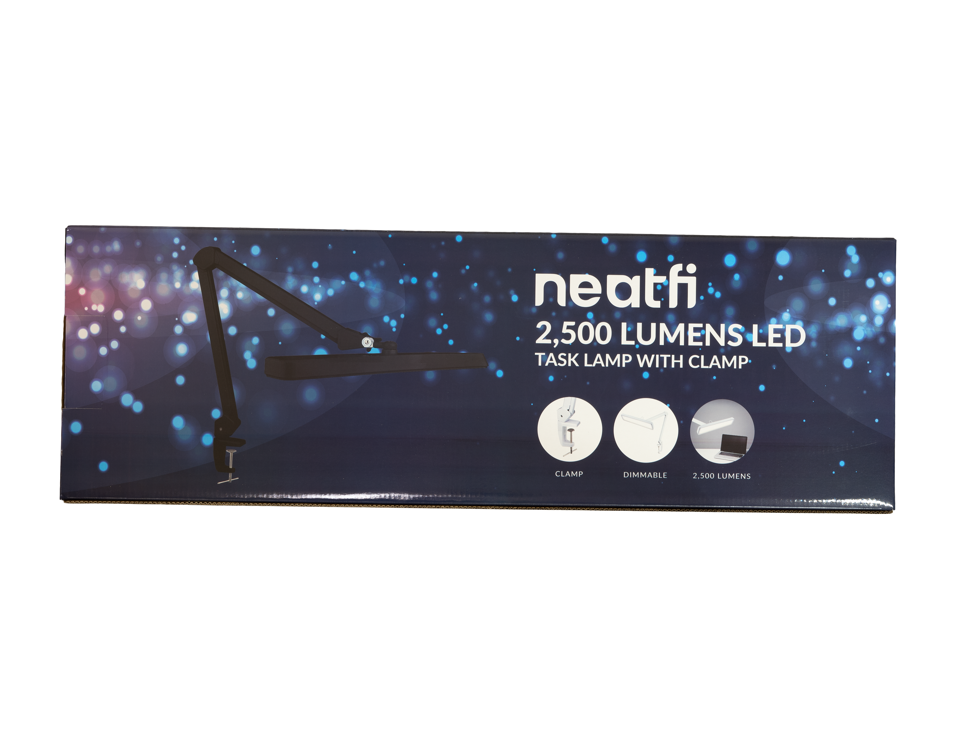 2500 Lumens LED Desk Lamp with Clamp – 22" Wide Shade, 5 Color Modes for Nails & Crafts, Black