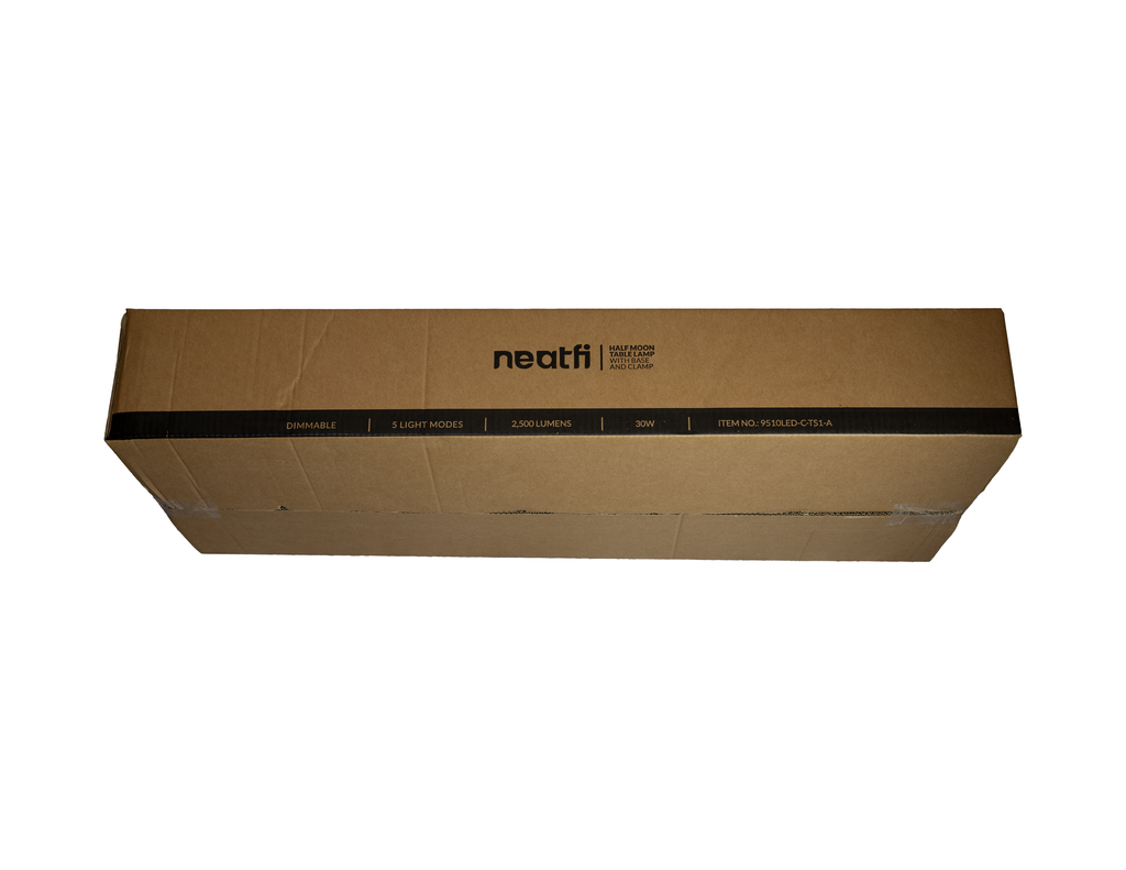 Half Moon LED Table Lamp with Base & Clamp – 2500 Lumens, 5 Light Modes for Nail Arts, Black