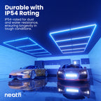 4 Panels LED Ceiling Light – 31,680 Lumens Ultra-Bright for Auto Shops, Warehouse & Gyms, Blue