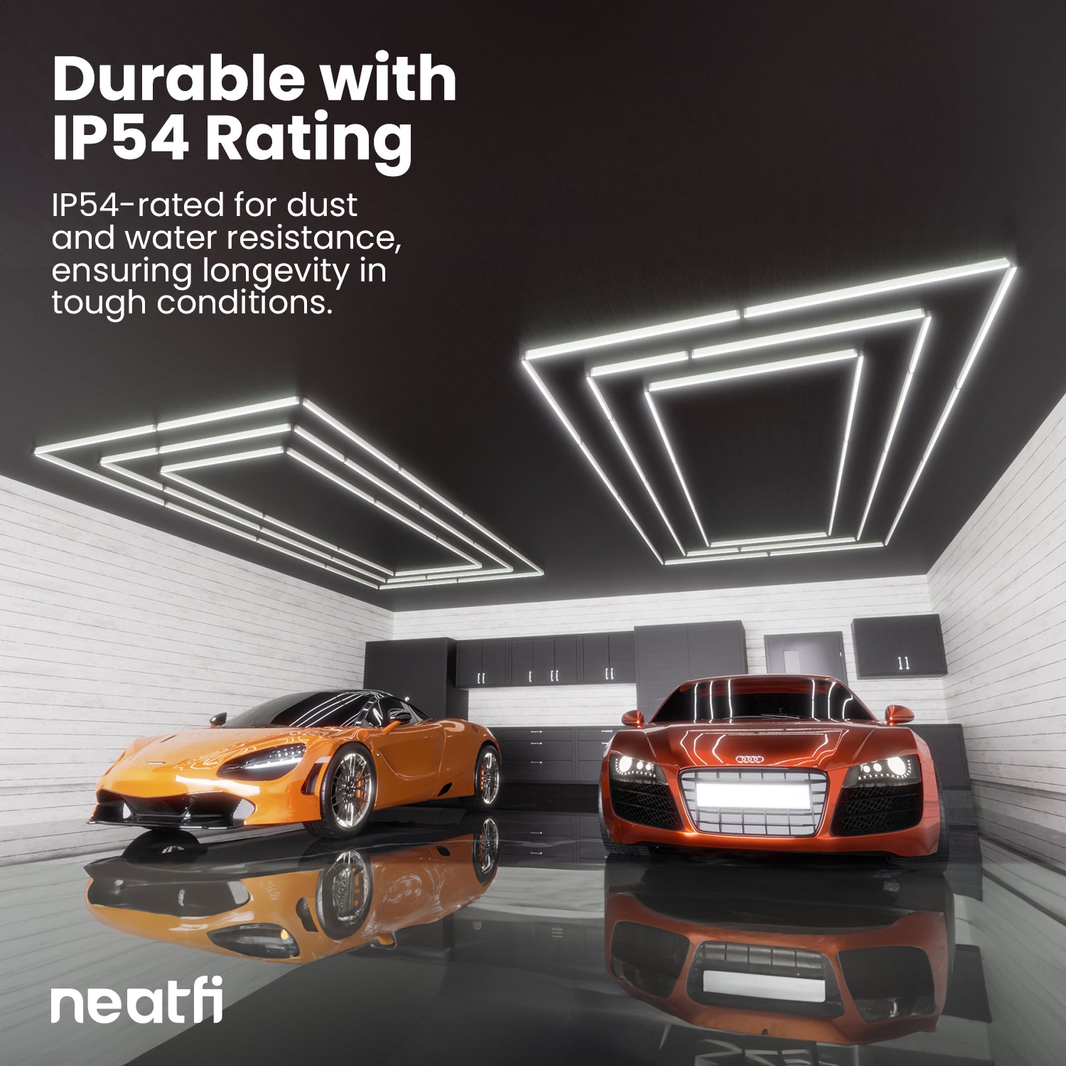 3 Rectangles LED Ceiling Light – 52,800 Lumens, Easy Installation