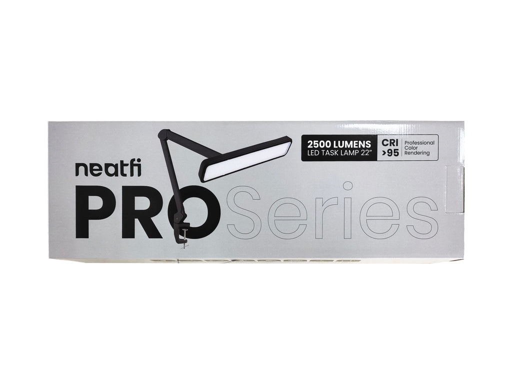 Lámpara de escritorio LED serie Pro de 22" – 2500 lúmenes, CRI 95, 3 modos de luz, luz regulable para oficina en casa y manualidades, negra