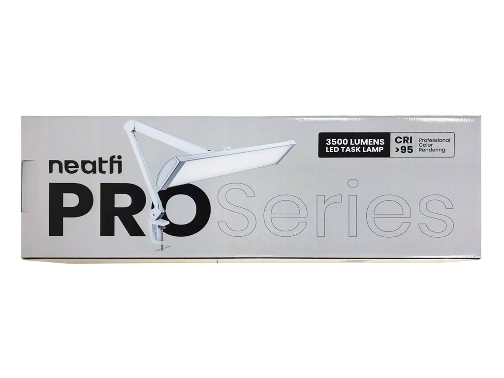Lámpara de escritorio LED serie Pro de 26" – 3500 lúmenes, CRI 95, 3 modos de luz, luz regulable para oficina en casa y manualidades, blanca