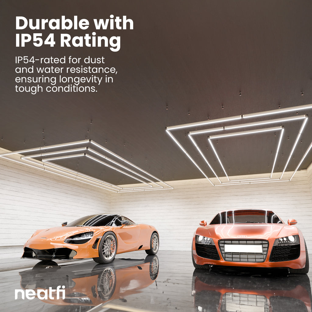 3 Rectangles 52,800 Lumens LED Ceiling Light with Hanging Kit for Shops & Gyms, Cool White