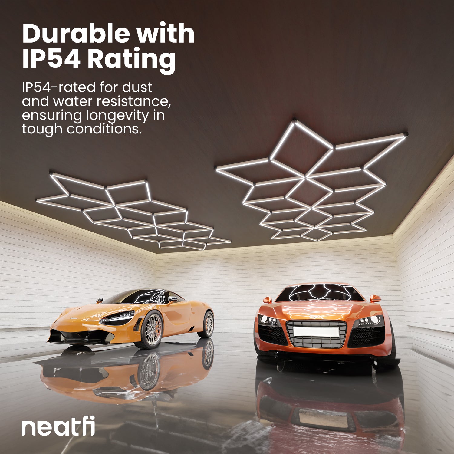 Snowflake Pattern 36,120 lumens LED Ceiling Light for Auto Shops, Salons & Gyms, Cool White