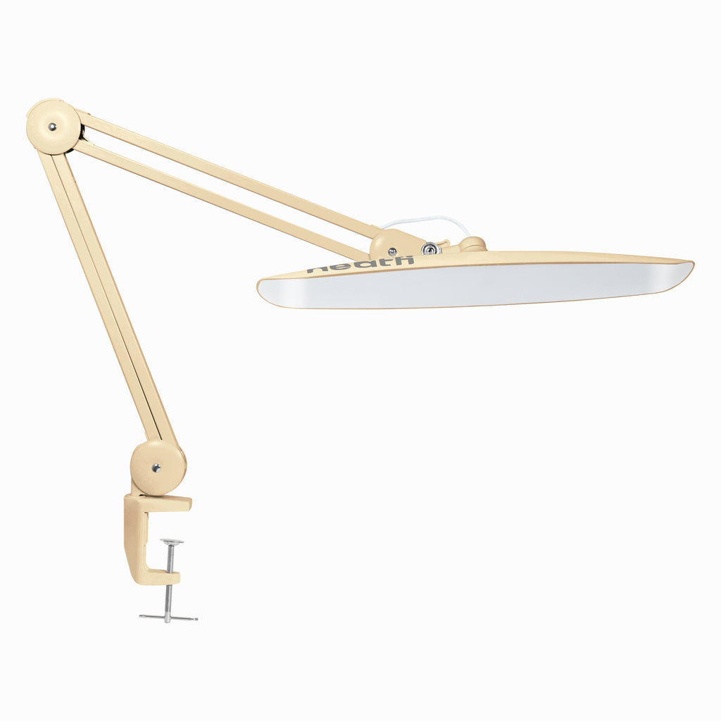 Lampe de bureau LED à tête large de 20 po avec pince – Lampe de travail de 2200 lumens pour bureau et travaux manuels, Or