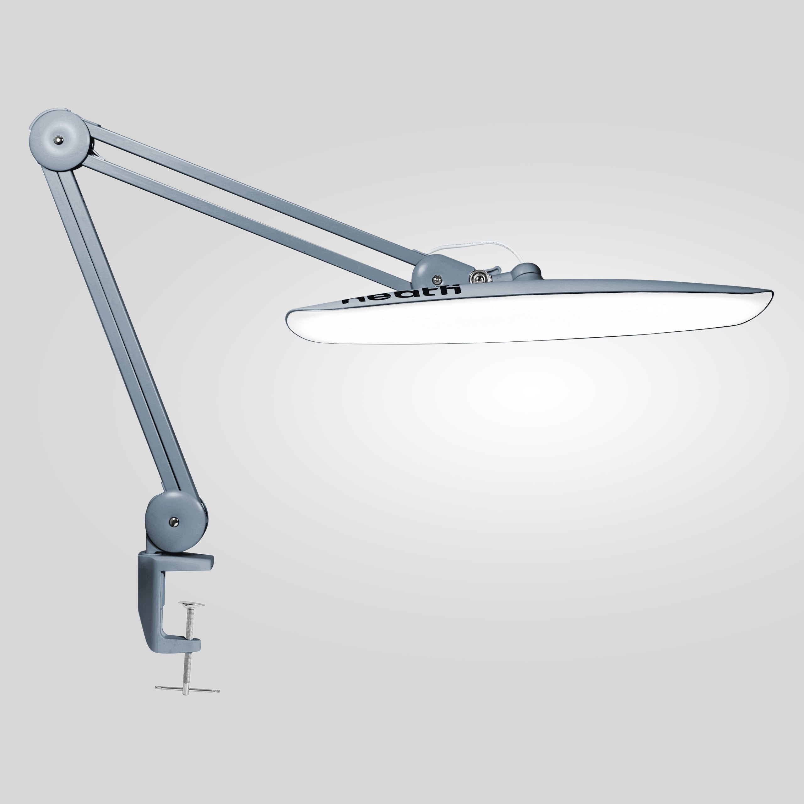 20” Wide Head LED Desk Lamp with Clamp – 2200 Lumens Task Light for Home Office & Crafts, Gray