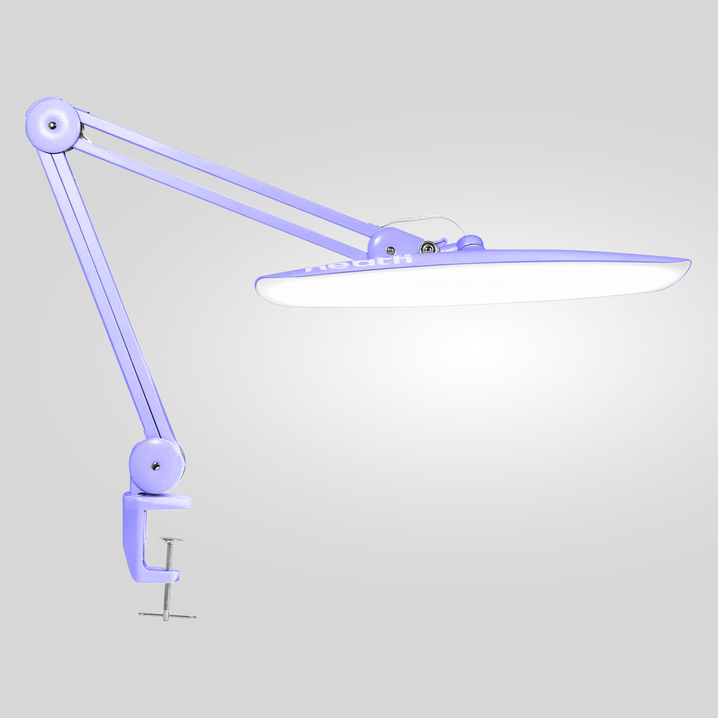 20” Wide Head LED Desk Lamp with Clamp – 2200 Lumens Task Light for Home Office & Crafts, Lavender