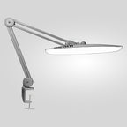 Lámpara LED de escritorio con pinza de 20” de ancho – Luz de trabajo de 2200 lúmenes para oficina y manualidades, plateada