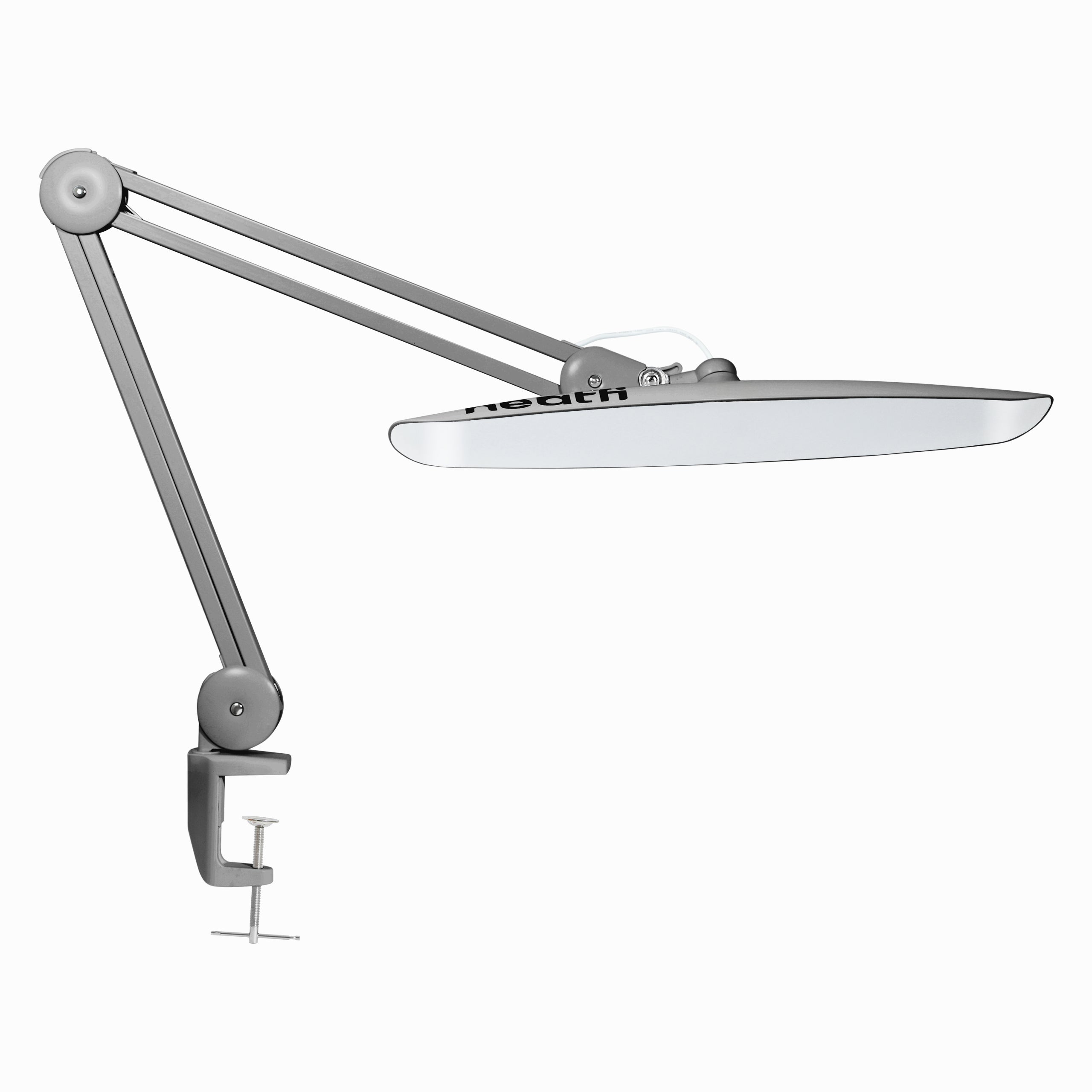 20” Wide Head LED Desk Lamp with Clamp – 2200 Lumens Task Light for Home Office & Crafts, Silver