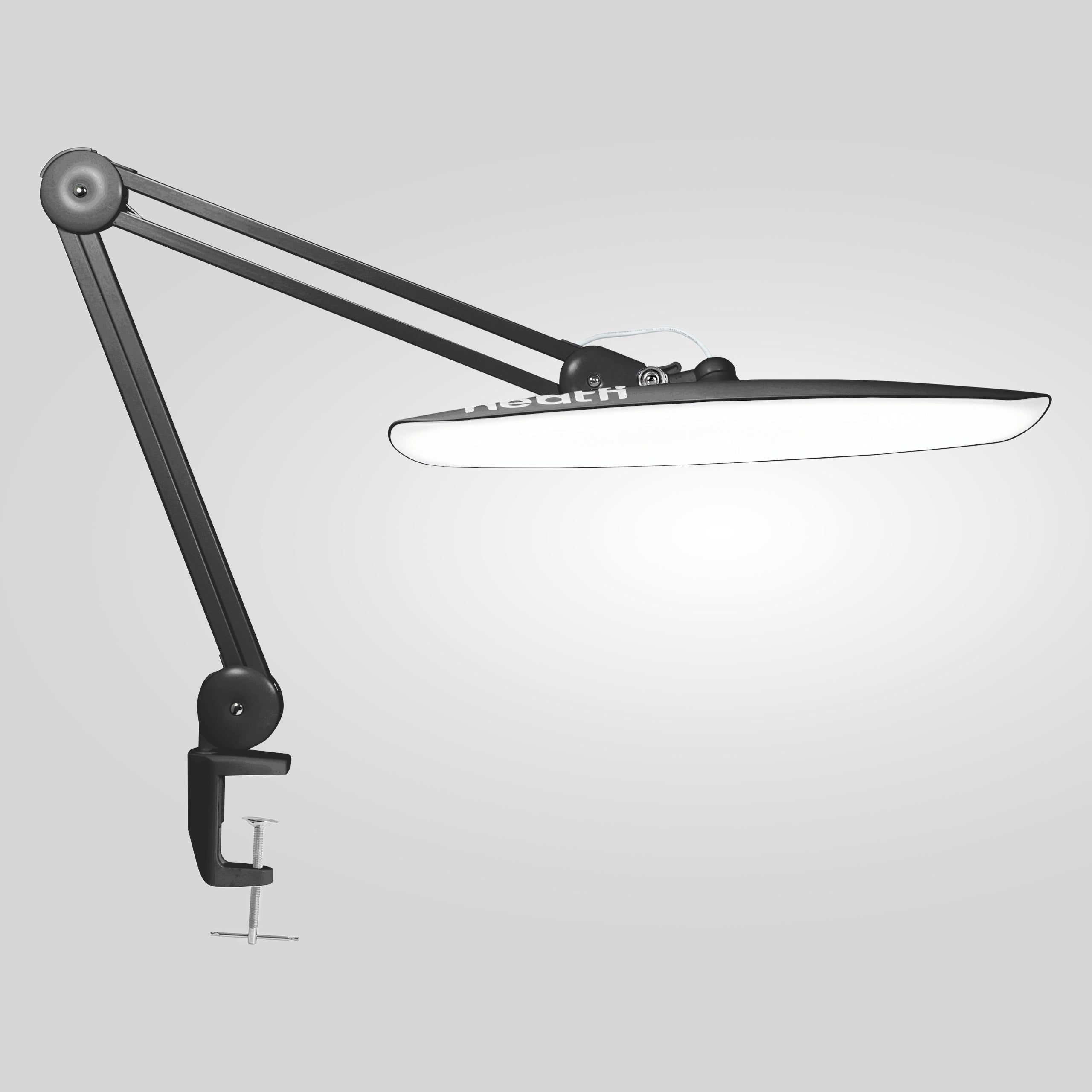 20” Wide Head LED Desk Lamp with Clamp – 2200 Lumens Task Light for Home Office & Crafts, Space Gray