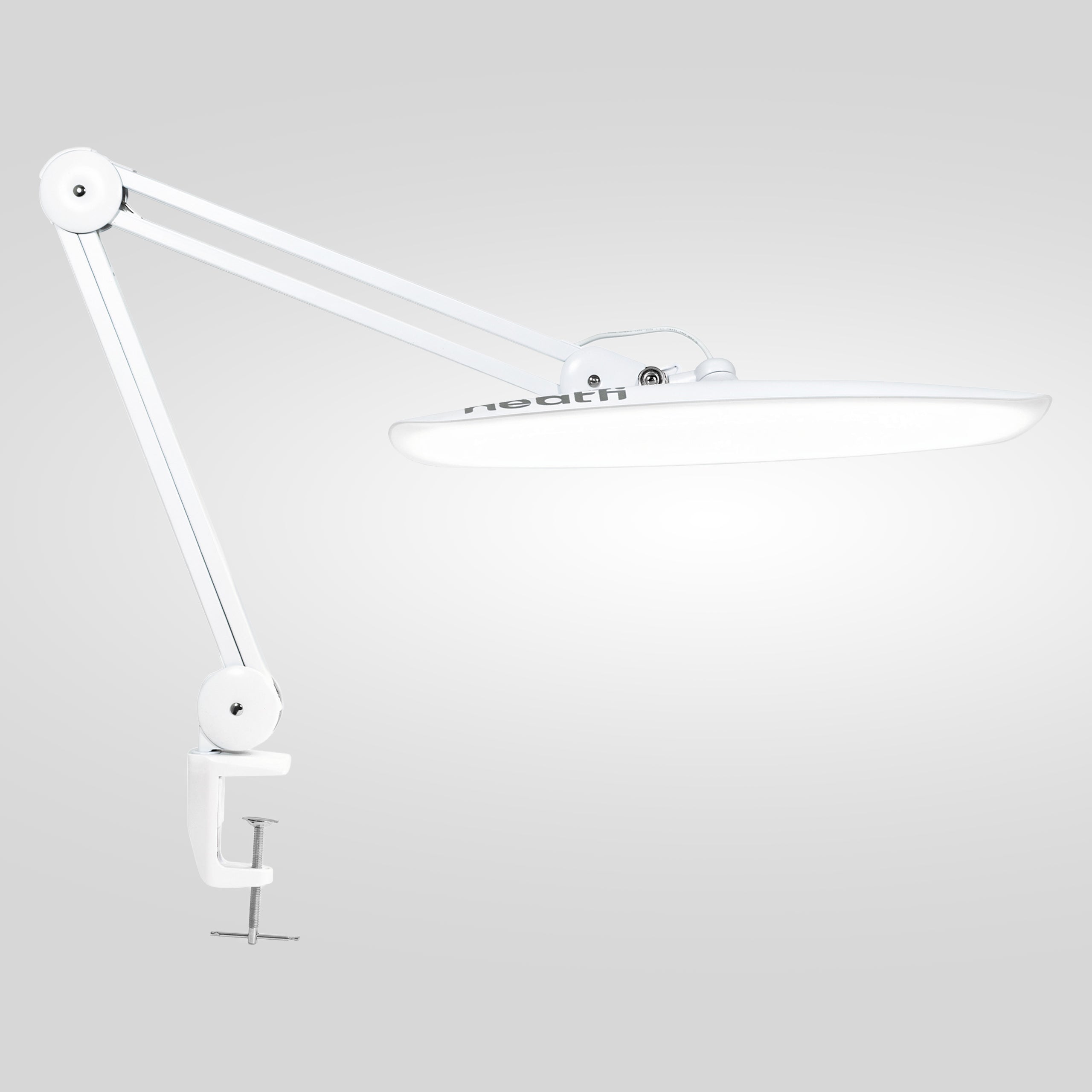 20” Wide LED Desk Lamp with Clamp, Dimmable, Flicker-Free – White