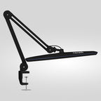 2200 Lumens LED Desk Lamp with Clamp – 23" Wide, 3 Light Modes for Workbench & Home Office, Silver