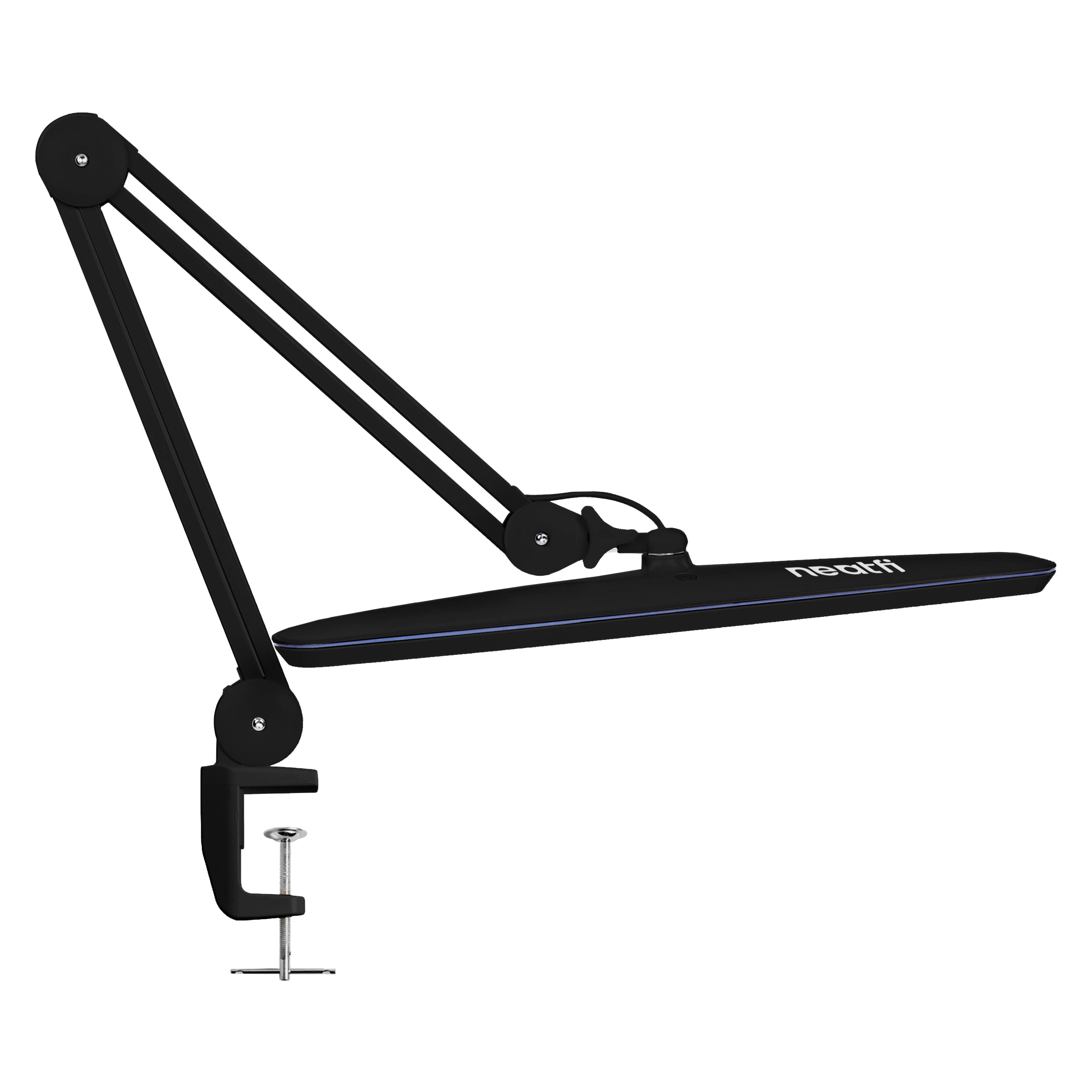 23” Wide Shade, 2200 Lumens LED Desk Lamp with Clamp – Dimmable, Eye-Caring Task Light, Black