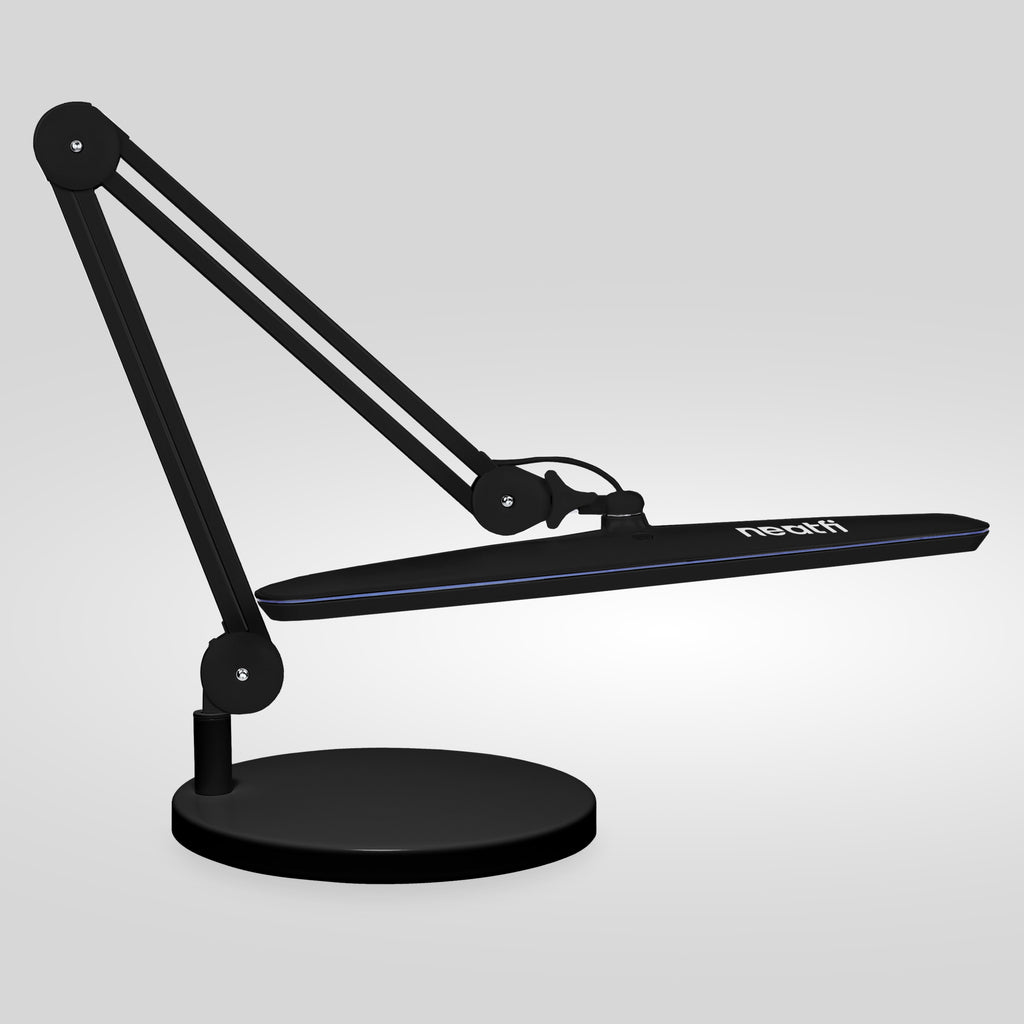 23” Wide Shade, 2200 Lumens LED Desk Lamp with Base – Dimmable, Eye-Caring Task Light, Black