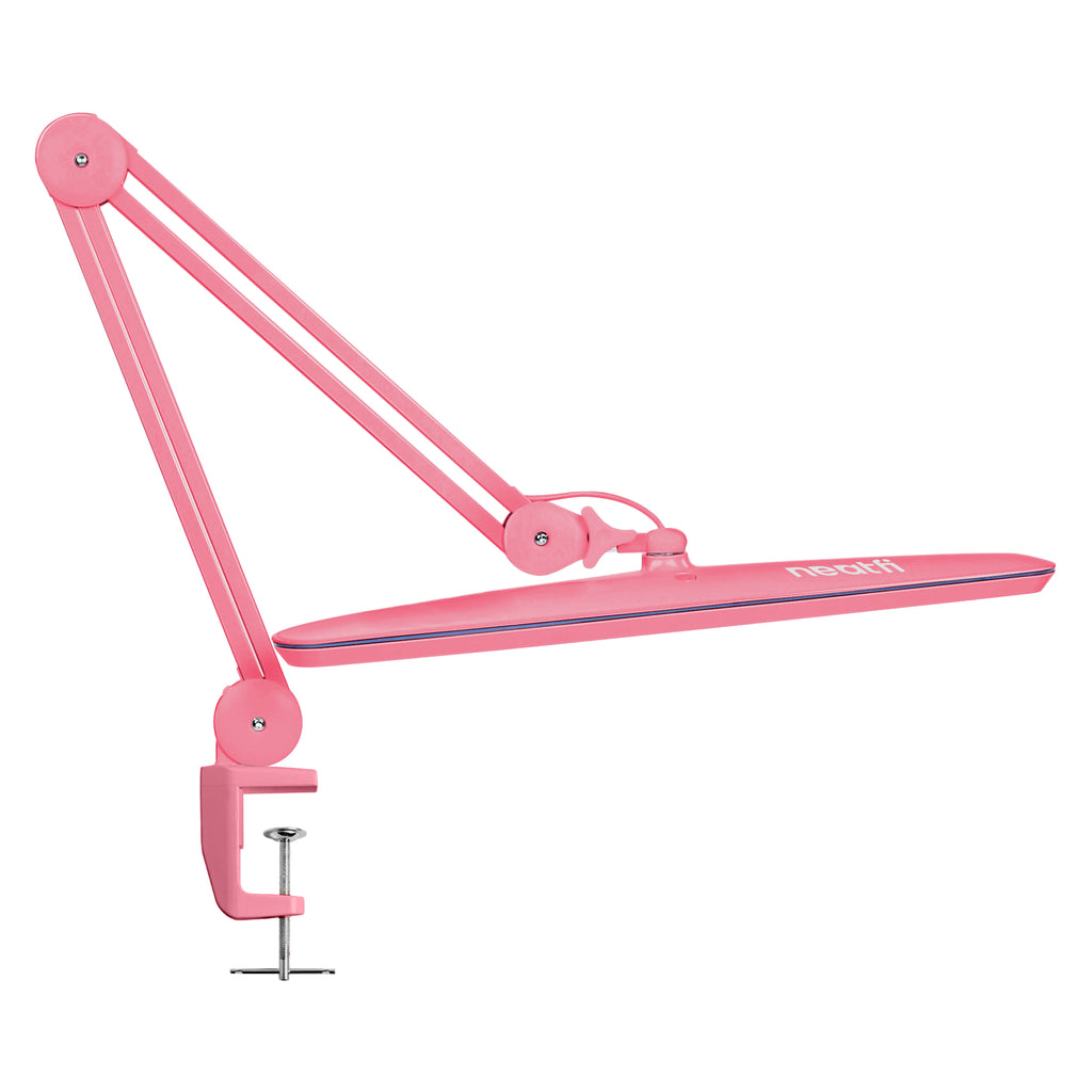 23” Wide Shade, 2200 Lumens LED Desk Lamp with Clamp – Dimmable, Eye-Caring Task Light, Pink