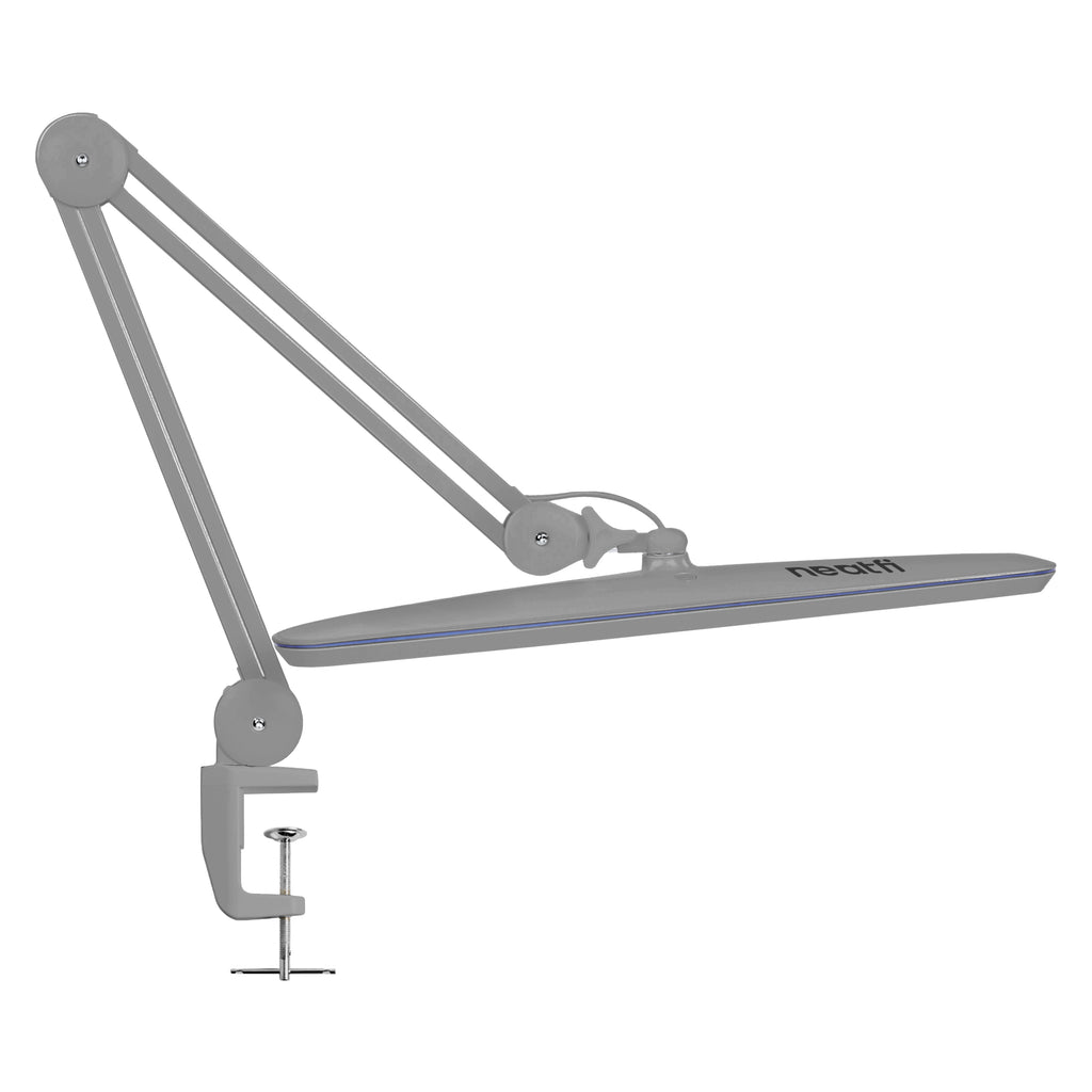23” Wide Shade, 2200 Lumens LED Desk Lamp with Base – Dimmable, Eye-Caring Task Light, Silver
