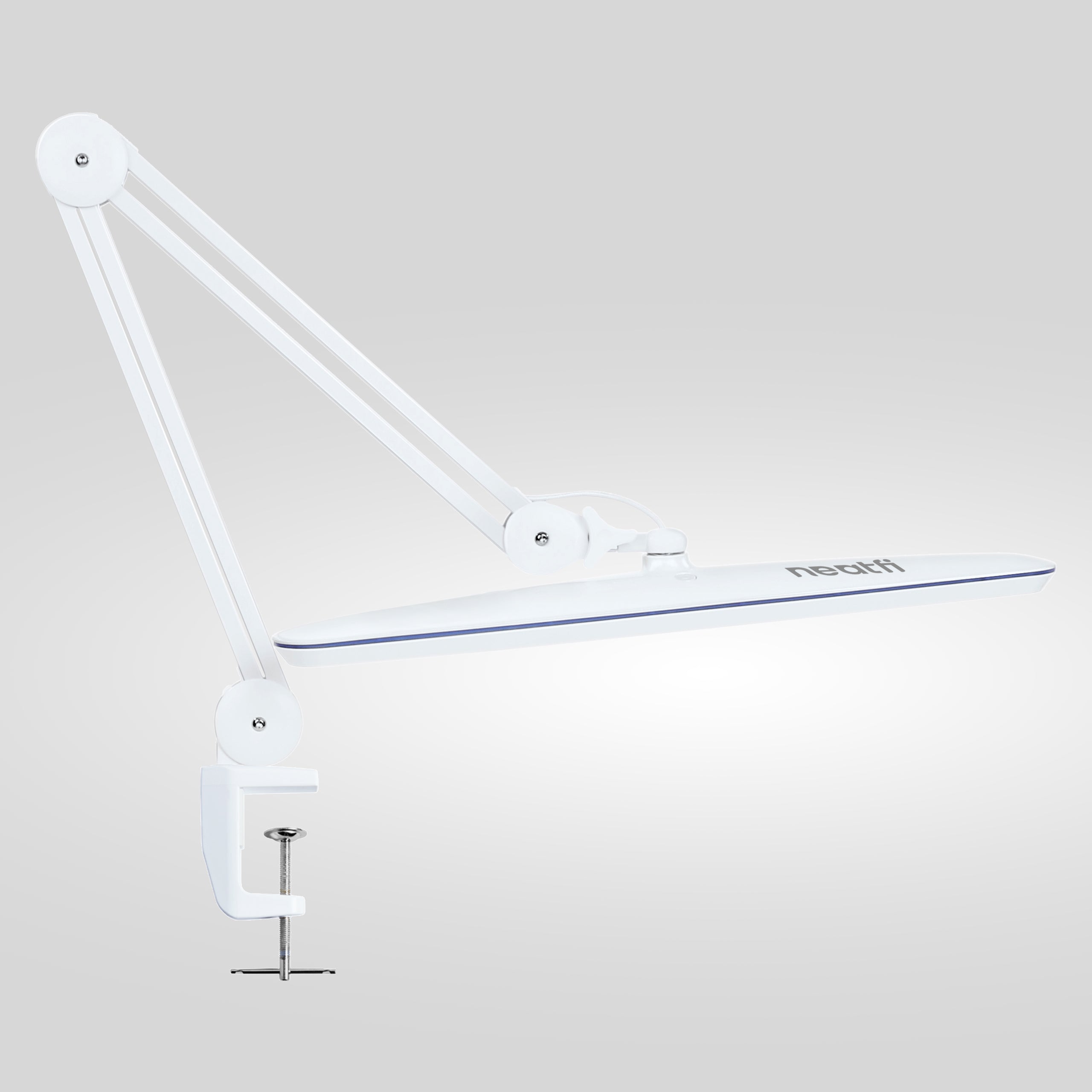23” LED Desk Lamp with Clamp – XL Wide Shade, 2200 Lumens White