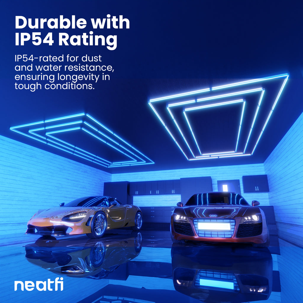 3 Rectangular Ceiling LED Car Garage Light - Blue