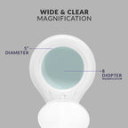 5" Wide 8D Lens – 1200 Lumens LED Magnifying Lamp with Clamp for Crafts & Detail Works, White