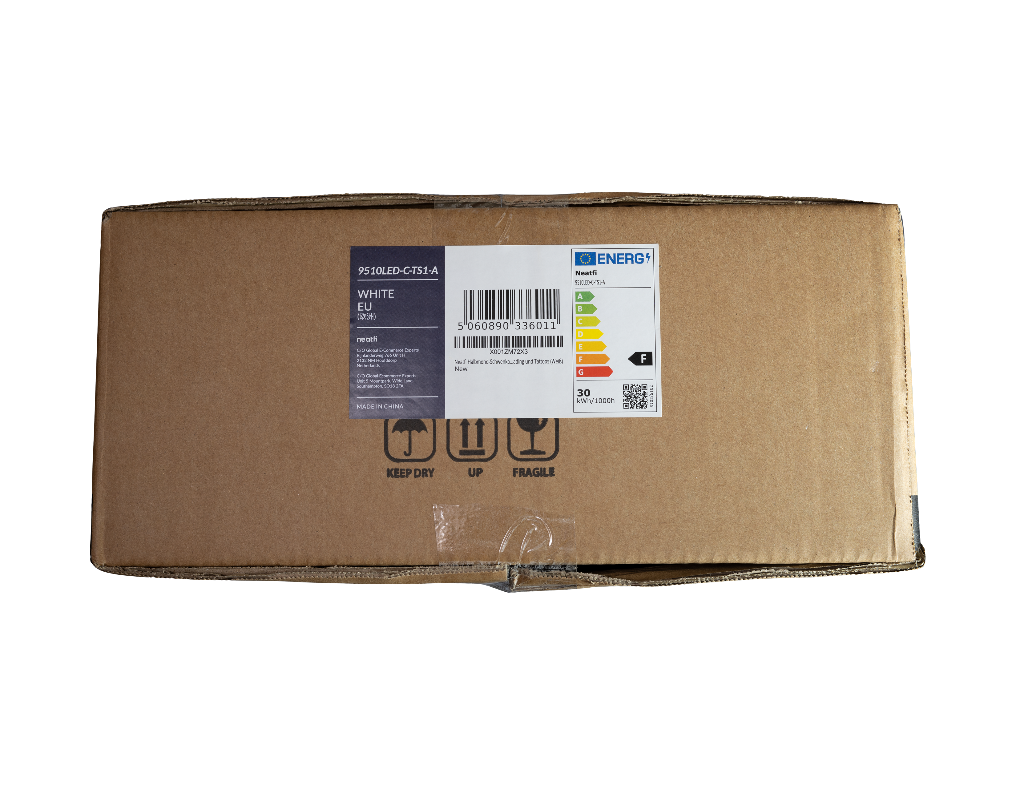 Half Moon LED Table Lamp with Base & Clamp – 2500 Lumens, 5 Light Modes for Nail Arts, White