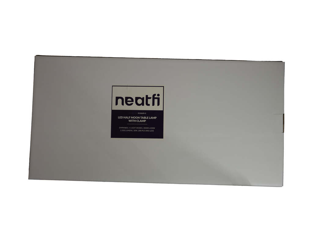 Half Moon LED Table Lamp with Clamp – 2500 Lumens, 5 Light Modes for Nail Arts & Facials, White