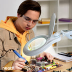 5" Wide 8D Lens – 1200 Lumens LED Magnifying Lamp with Clamp for Crafts & Detail Works, White