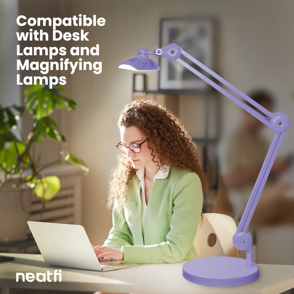 9.84" Diameter Round Weighted Base, 19.62 Pounds, Compatible with Desk Lamps and Magnifying Lamps - Lavender