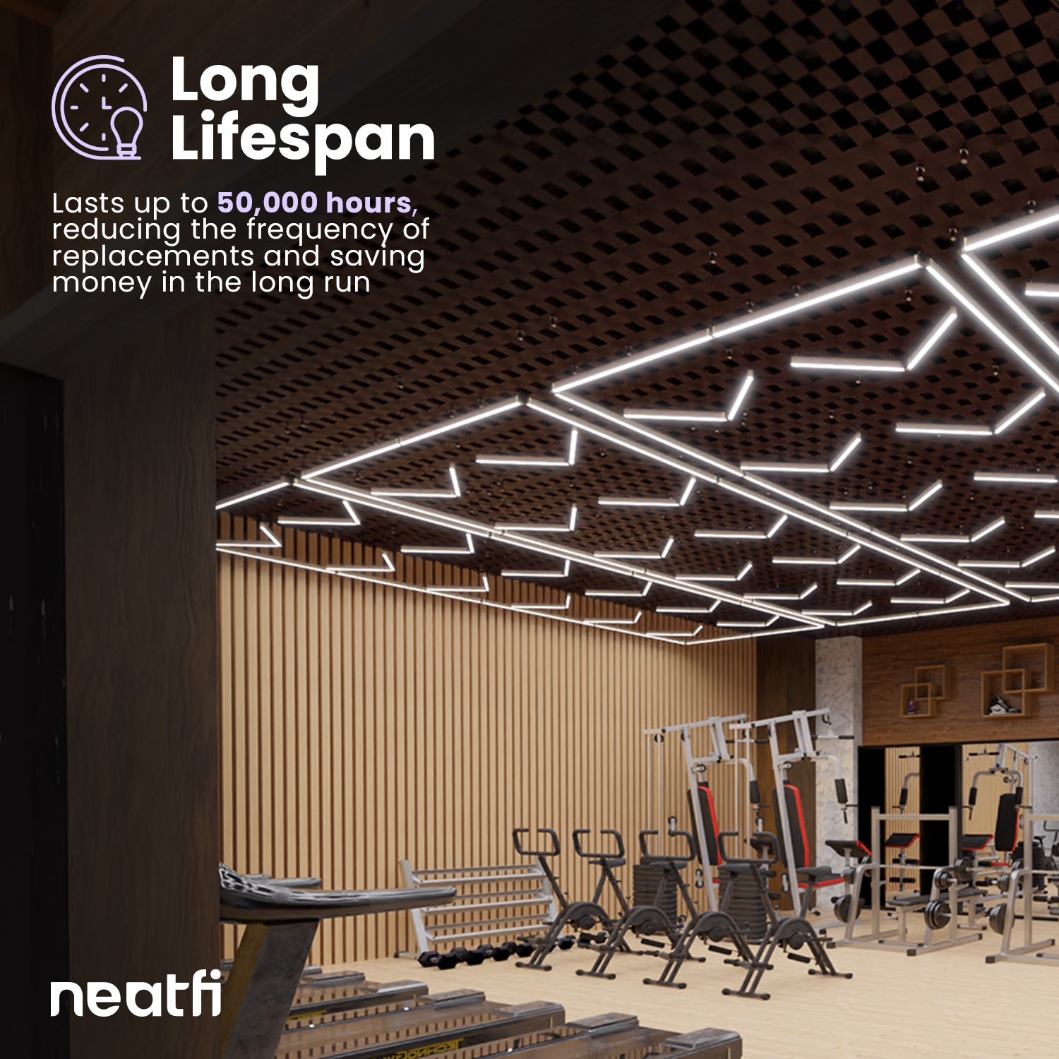 12-Arrow Ultra-Bright 42,240 Lumens LED Ceiling Light with Hanging Kit for Shops & Gyms, Cool White