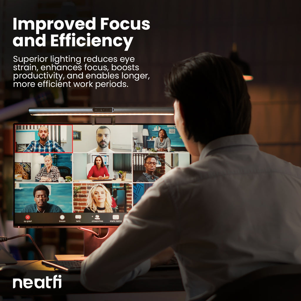 15.8" Monitor Light Bar with HD Webcam with USB-C Cable - Black