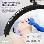 Half Moon LED Table Lamp with Base & Clamp – 2500 Lumens, 5 Light Modes for Nail Arts, Black