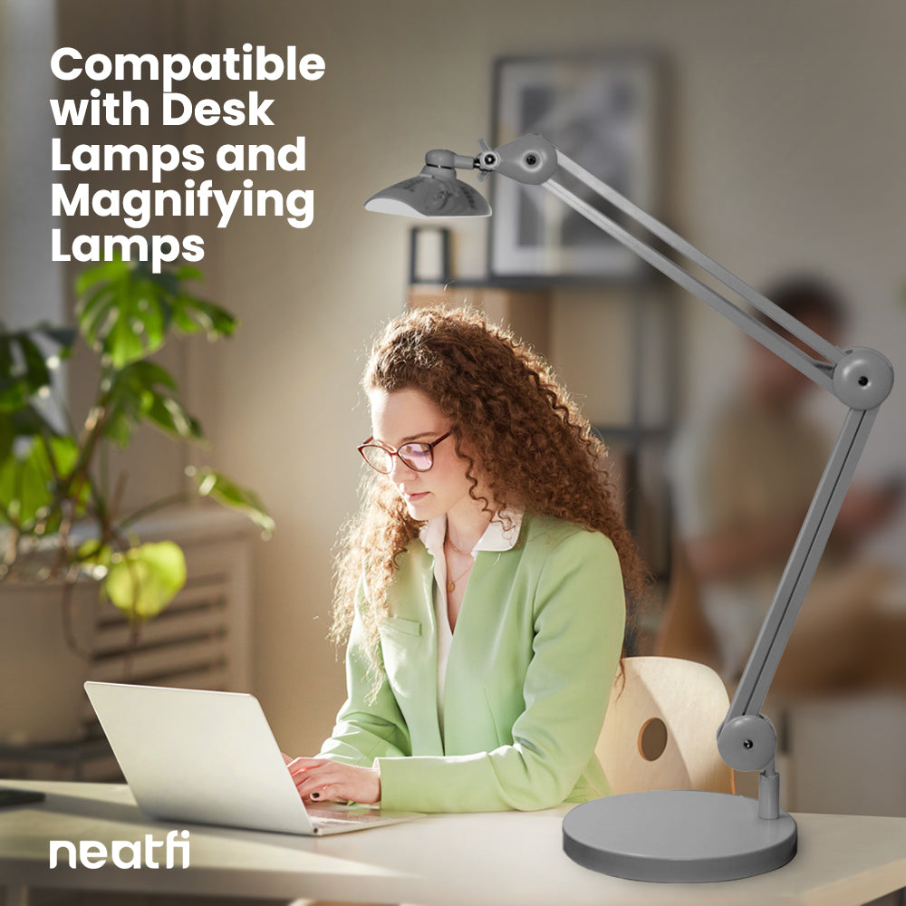 9.84" Diameter Round Weighted Base, 19.62 Pounds, Compatible with Desk Lamps and Magnifying Lamps - Silver