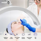 Half Moon LED Table Lamp with Base & Clamp – 2500 Lumens, 5 Light Modes for Nail Arts, White