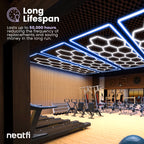 69,600 Lumens Ultra-Bright 15 Hex Grids LED Ceiling Light for Auto Shops, Salons & Gyms, Blue