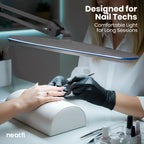 2200 Lumens LED Desk Lamp with Clamp – 23" Wide, 3 Light Modes for Workbench & Home Office, Silver