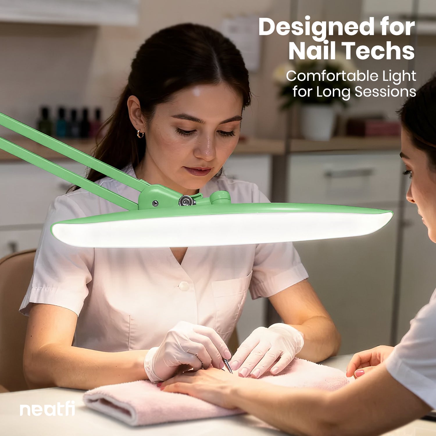 20” Wide Head LED Desk Lamp with Clamp – 2200 Lumens Task Light for Home Office & Crafts, Midnight Green
